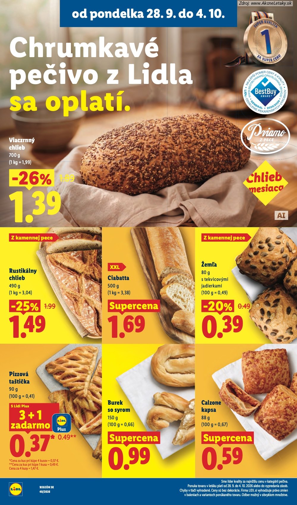 Strana 1 - leták Lidl (28. 9. - 4. 10. 2026)