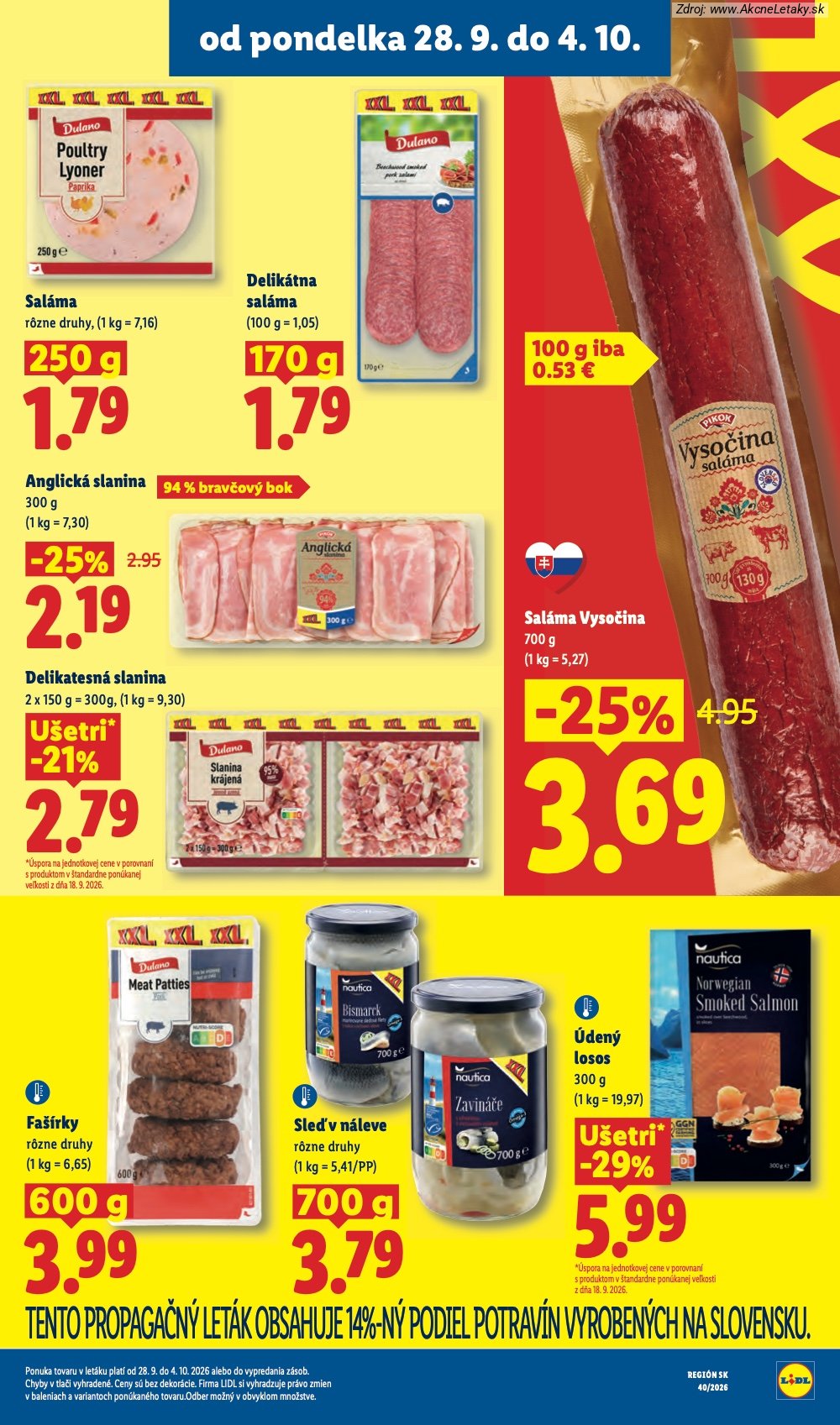 Strana 1 - leták Lidl (28. 9. - 4. 10. 2026)