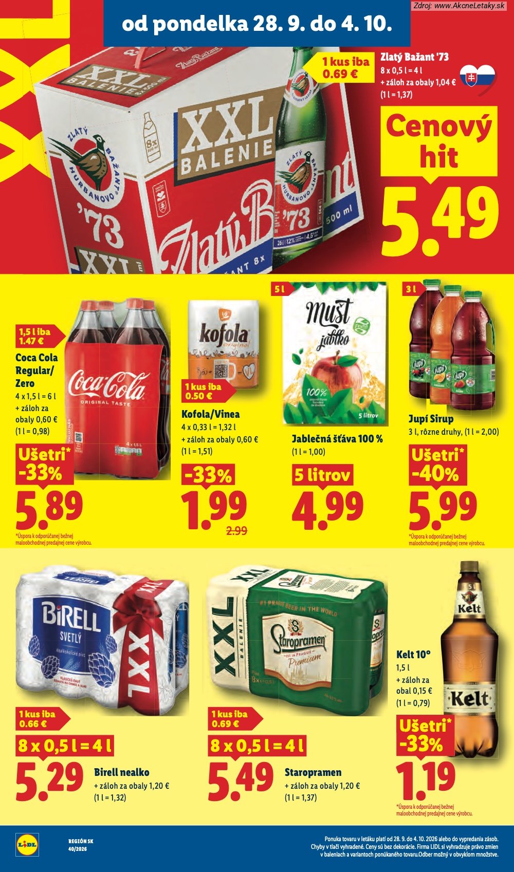 Strana 1 - leták Lidl (28. 9. - 4. 10. 2026)