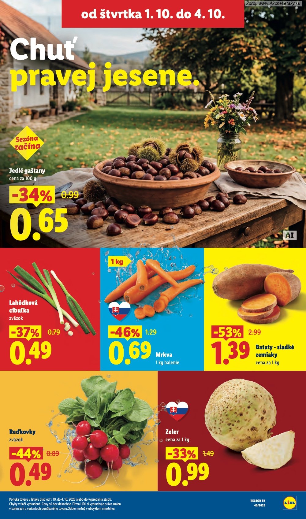 Strana 1 - leták Lidl (1. 10. - 4. 10. 2026)
