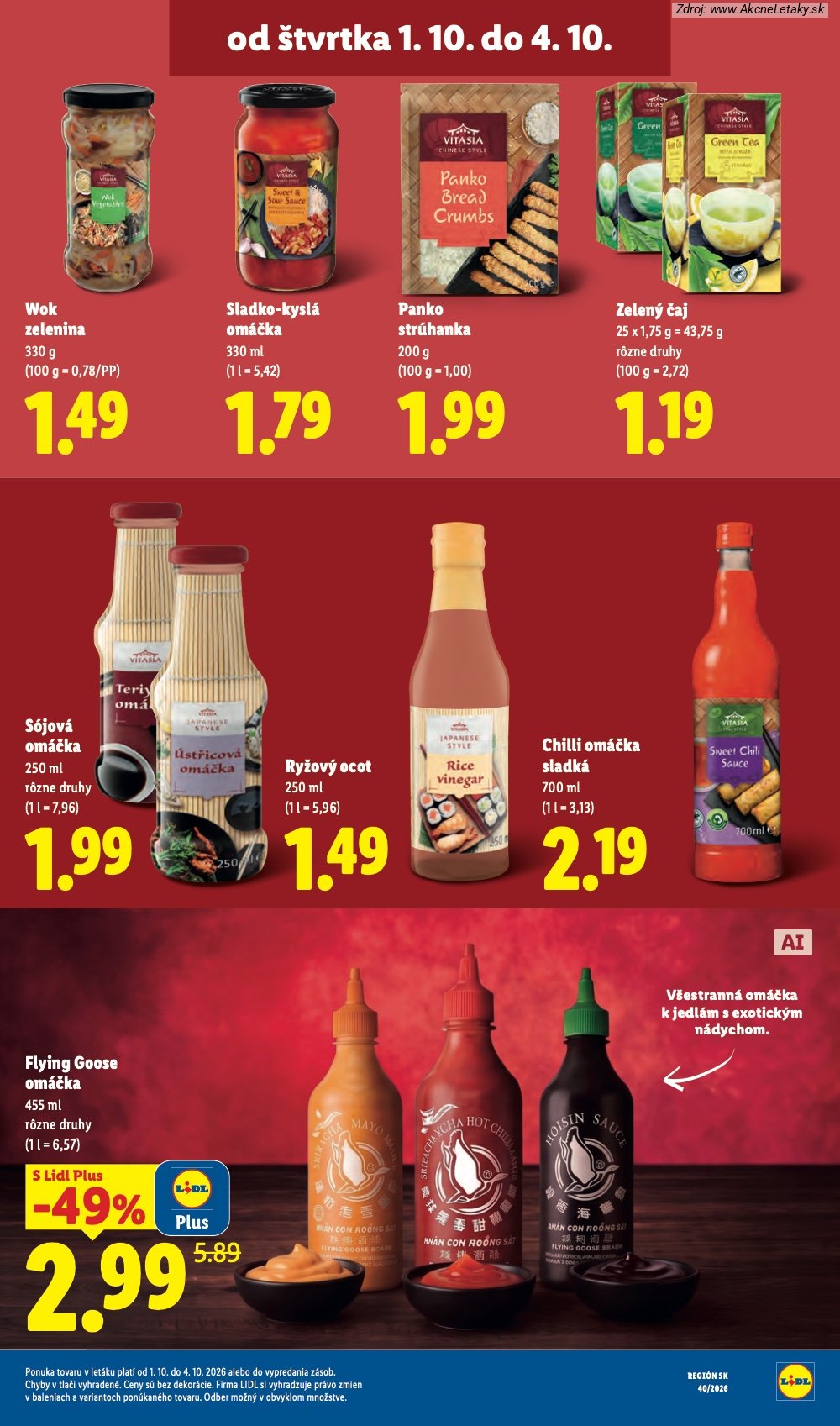 Strana 1 - leták Lidl (1. 10. - 4. 10. 2026)