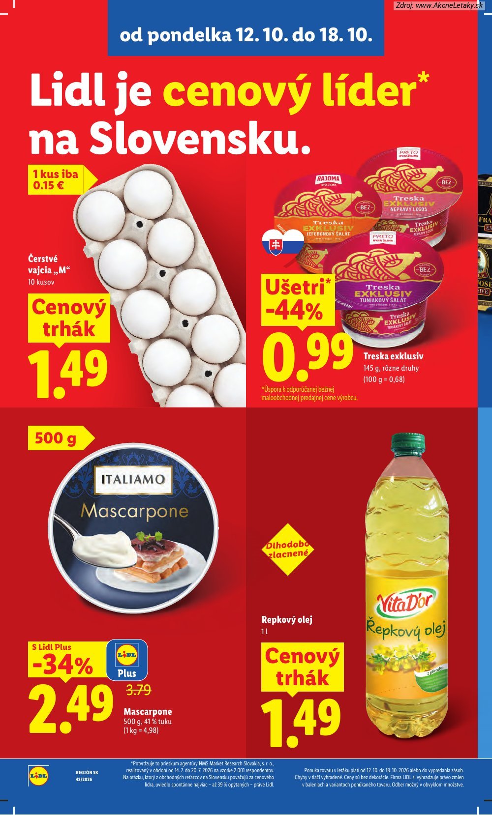 Strana 1 - leták Lidl (12. 10. - 18. 10. 2026)