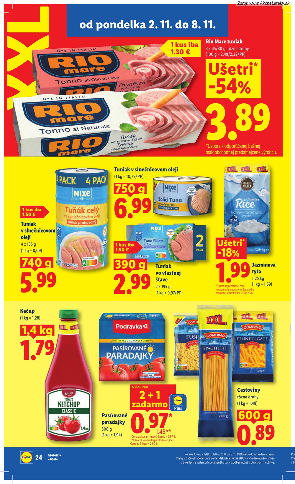 Strana 1 - leták Lidl (2. 11. - 8. 11. 2026)