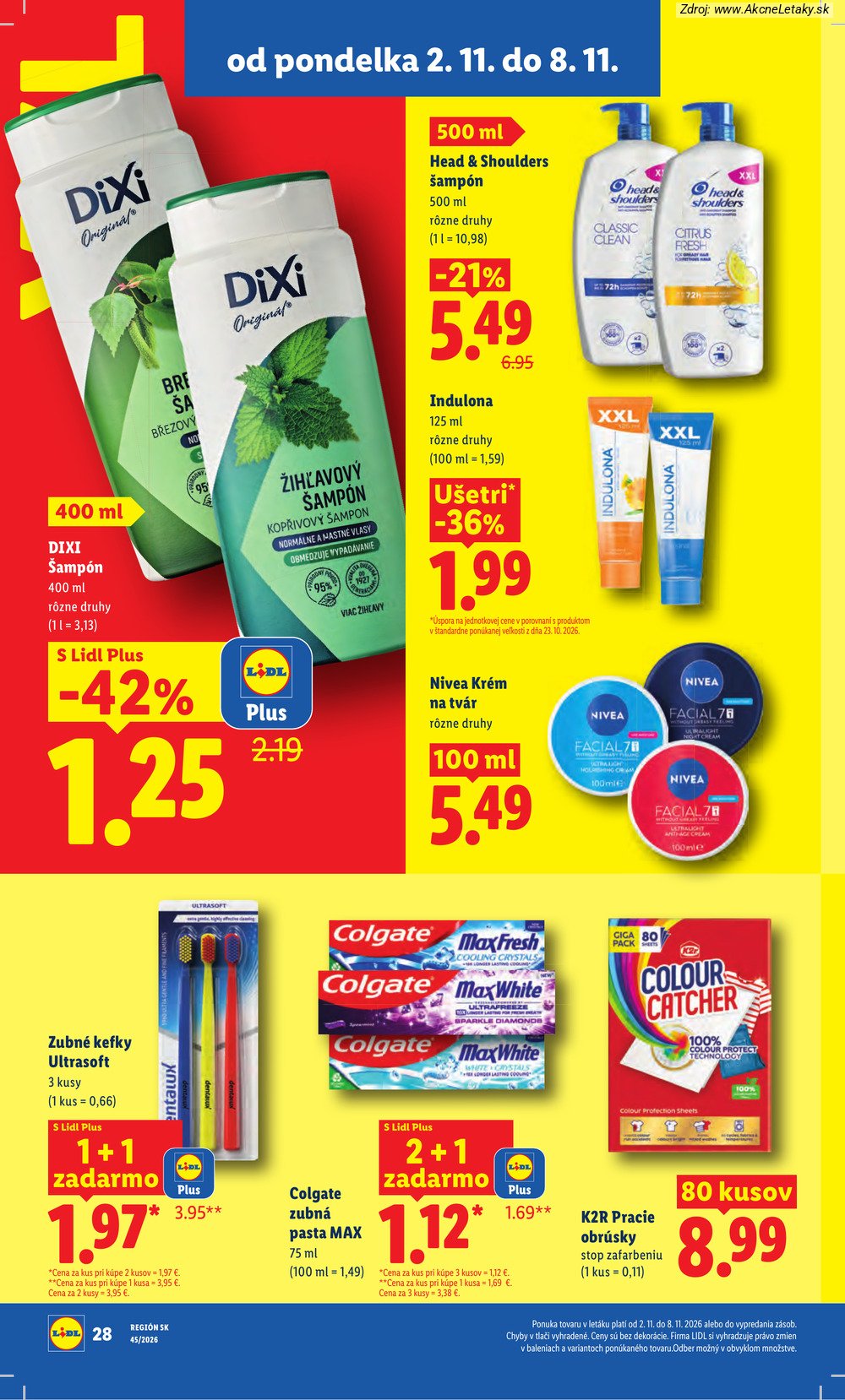 Strana 1 - leták Lidl (2. 11. - 8. 11. 2026)
