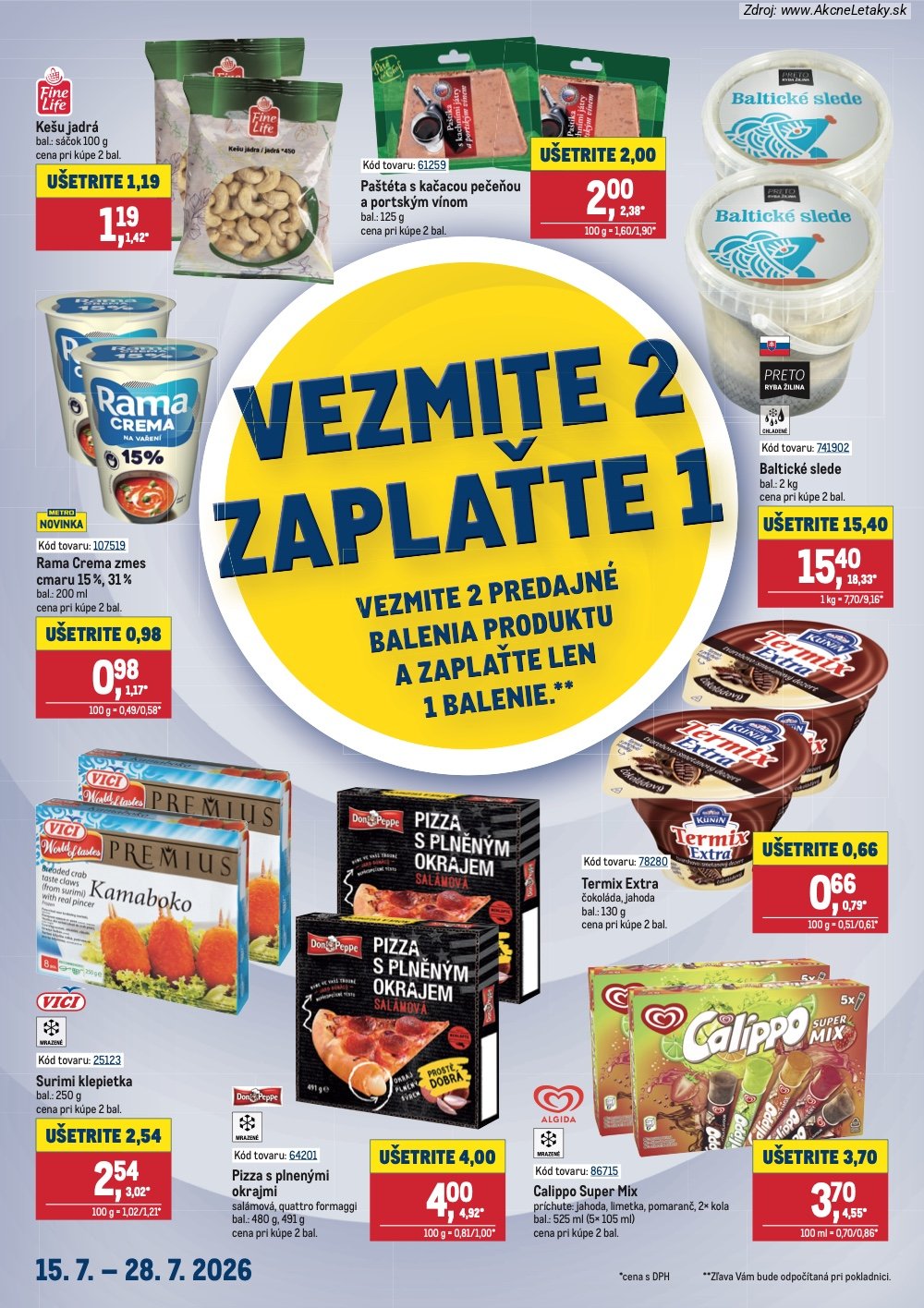 Leták METRO (15. 7. - 28. 7. 2026) - strana 1 z 2