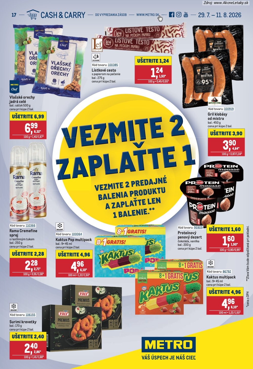 Leták METRO (29. 7. - 11. 8. 2026) - strana 1 z 2