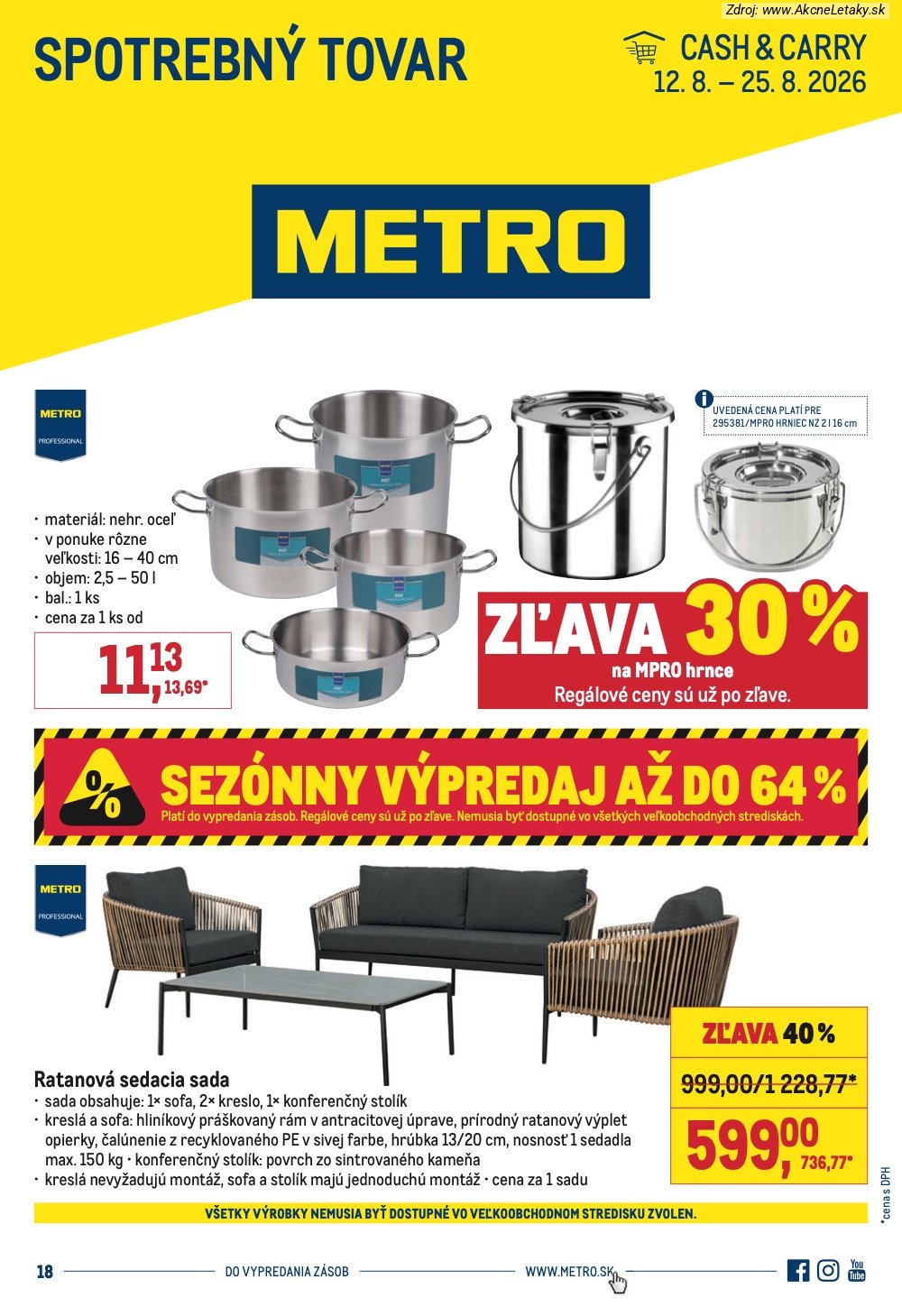 Leták METRO (12. 8. - 25. 8. 2026) - strana 1 z 6