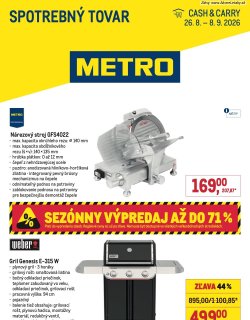 Leták METRO 26. 8. - 8. 9. 2026 Spotrebný tovar
