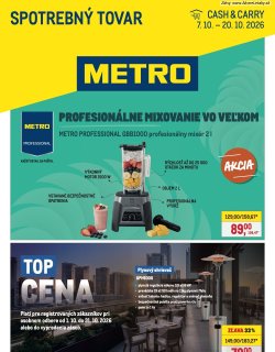 Leták METRO 7. 10. - 20. 10. 2026 Spotrebný tovar