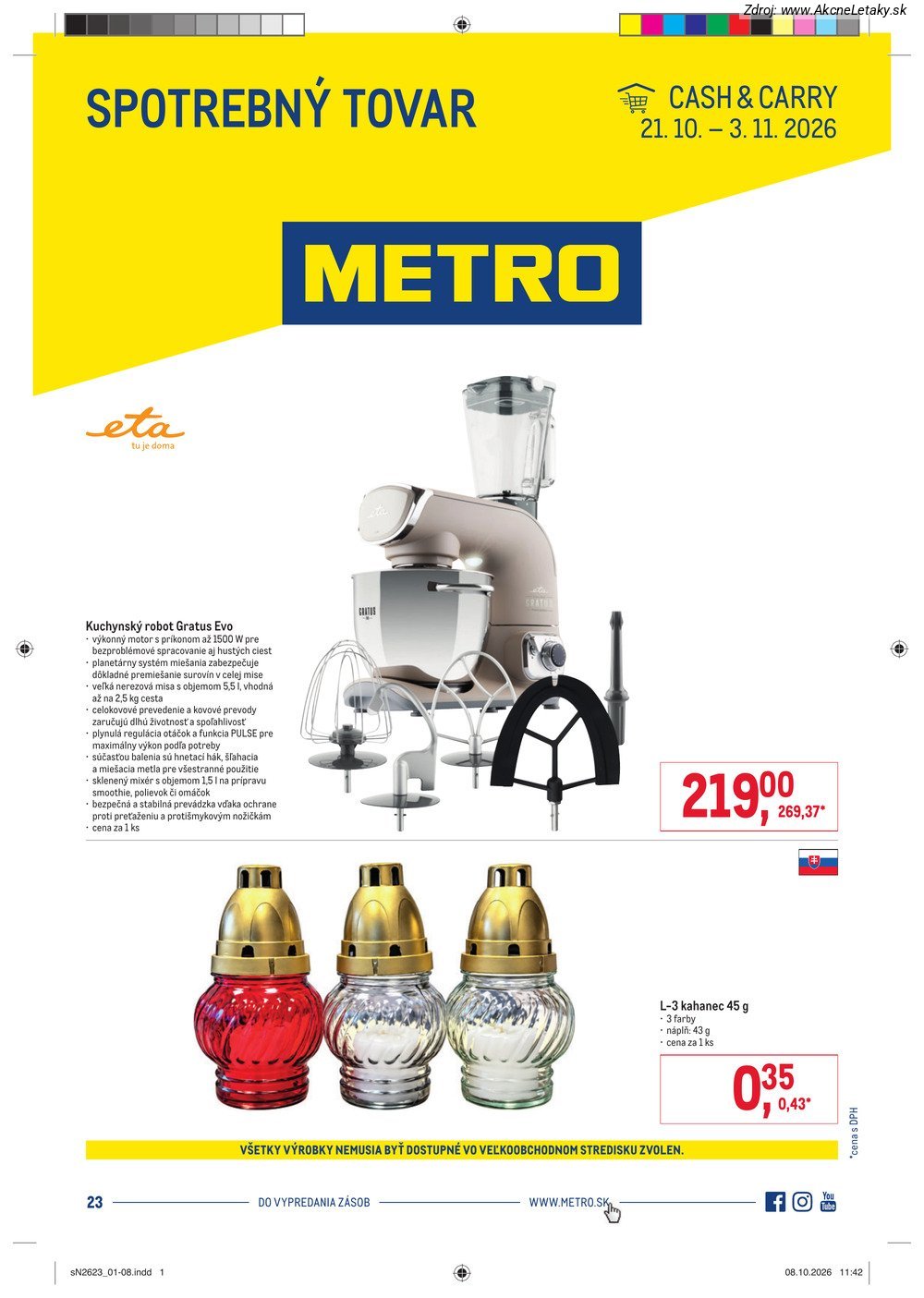 Leták METRO (21. 10. - 3. 11. 2026) - strana 1 z 8