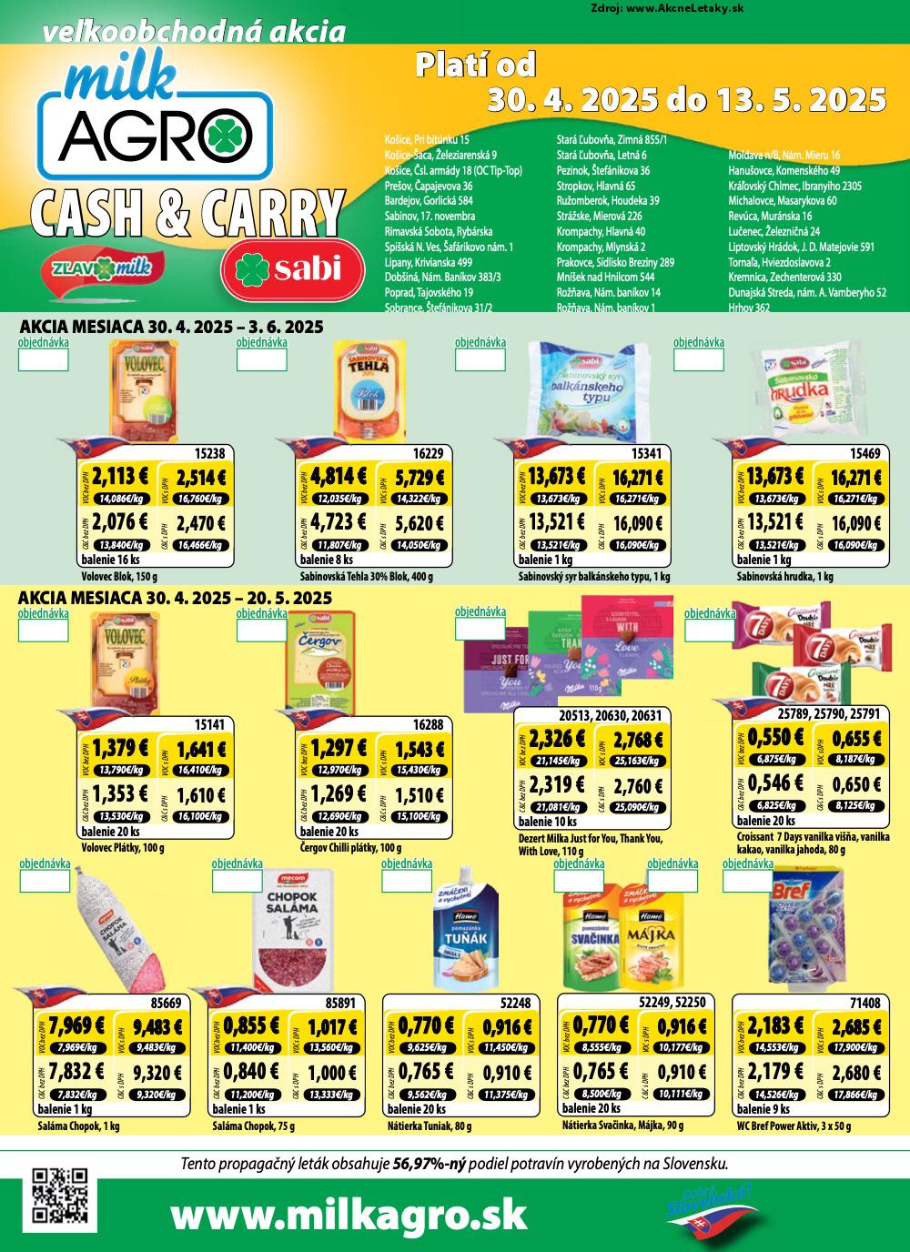 Leták Milk-Agro - strana 1