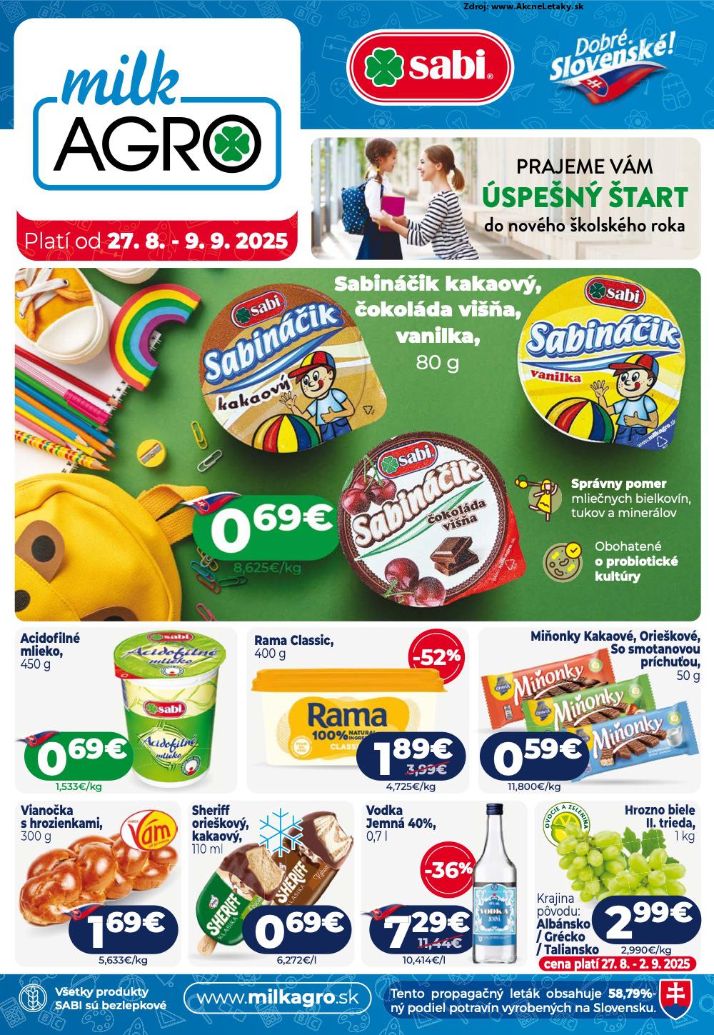 Leták Milk-Agro - strana 1