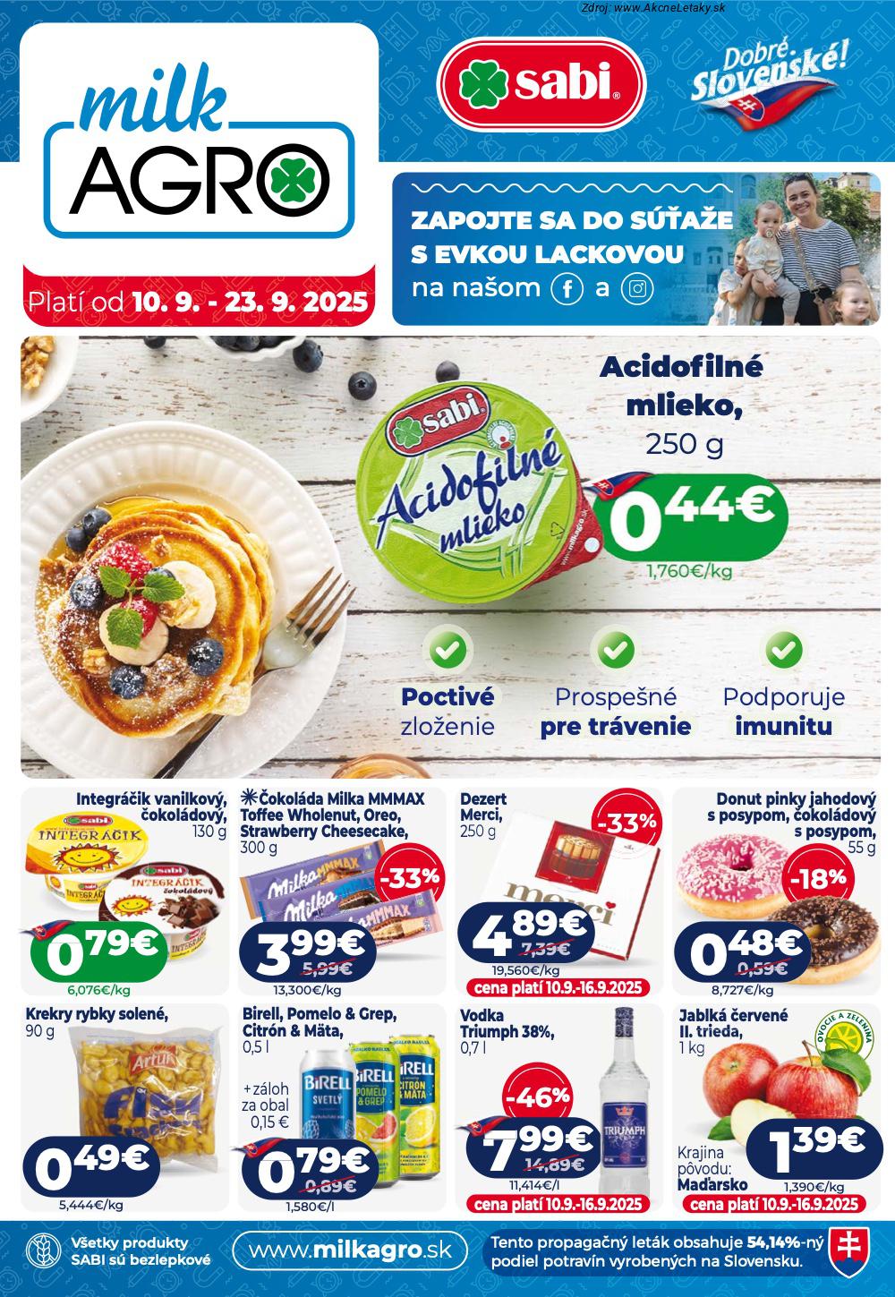 Leták Milk-Agro - strana 1