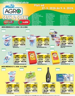 Leták Milk-Agro 27. 5. - 9. 6. 2026 Cash and Carry