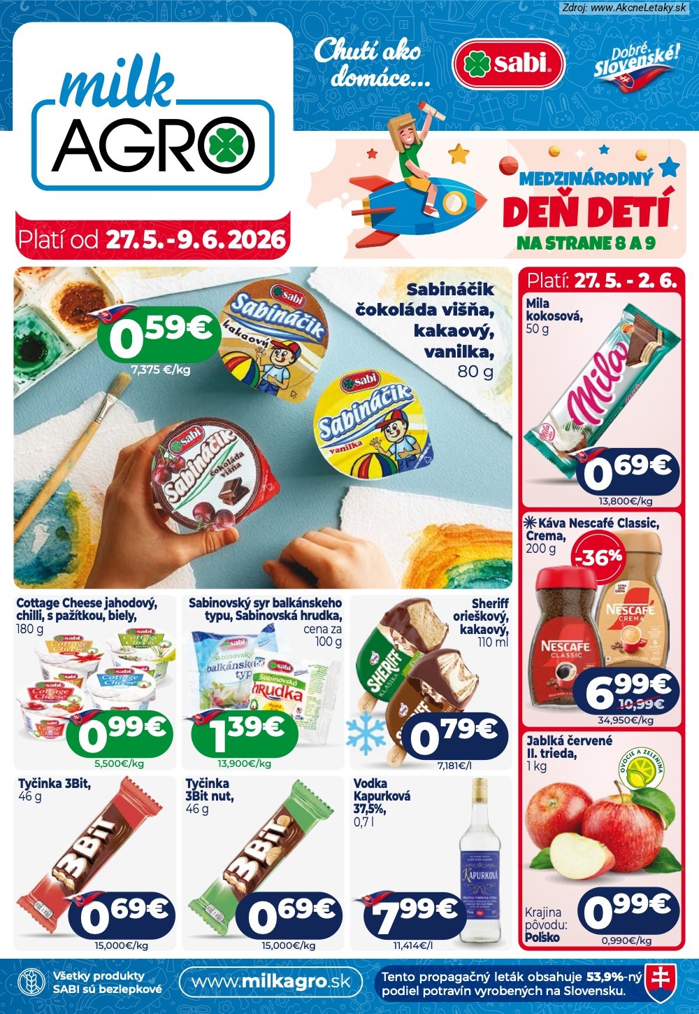 Leták Milk-Agro - strana 1