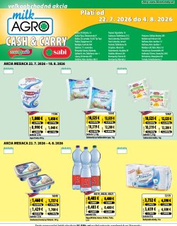 Leták Milk-Agro 22. 7. - 4. 8. 2026 Cash and Carry