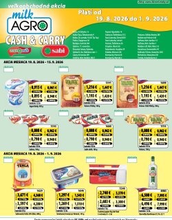 Leták Milk-Agro 19. 8. - 1. 9. 2026 Cash and Carry