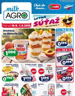 Leták Milk-Agro 19. 8. - 1. 9. 2026 