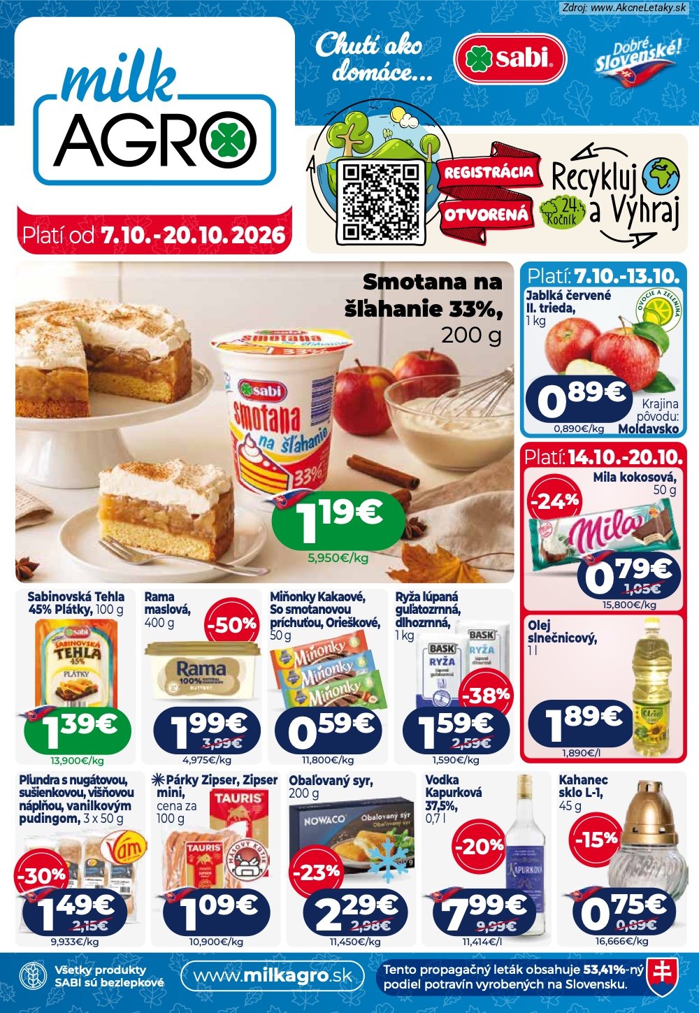 Leták Milk-Agro - strana 1