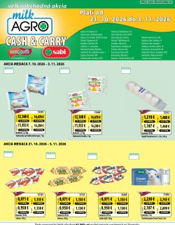 Leták Milk-Agro 21. 10. - 3. 11. 2026 Cash and Carry