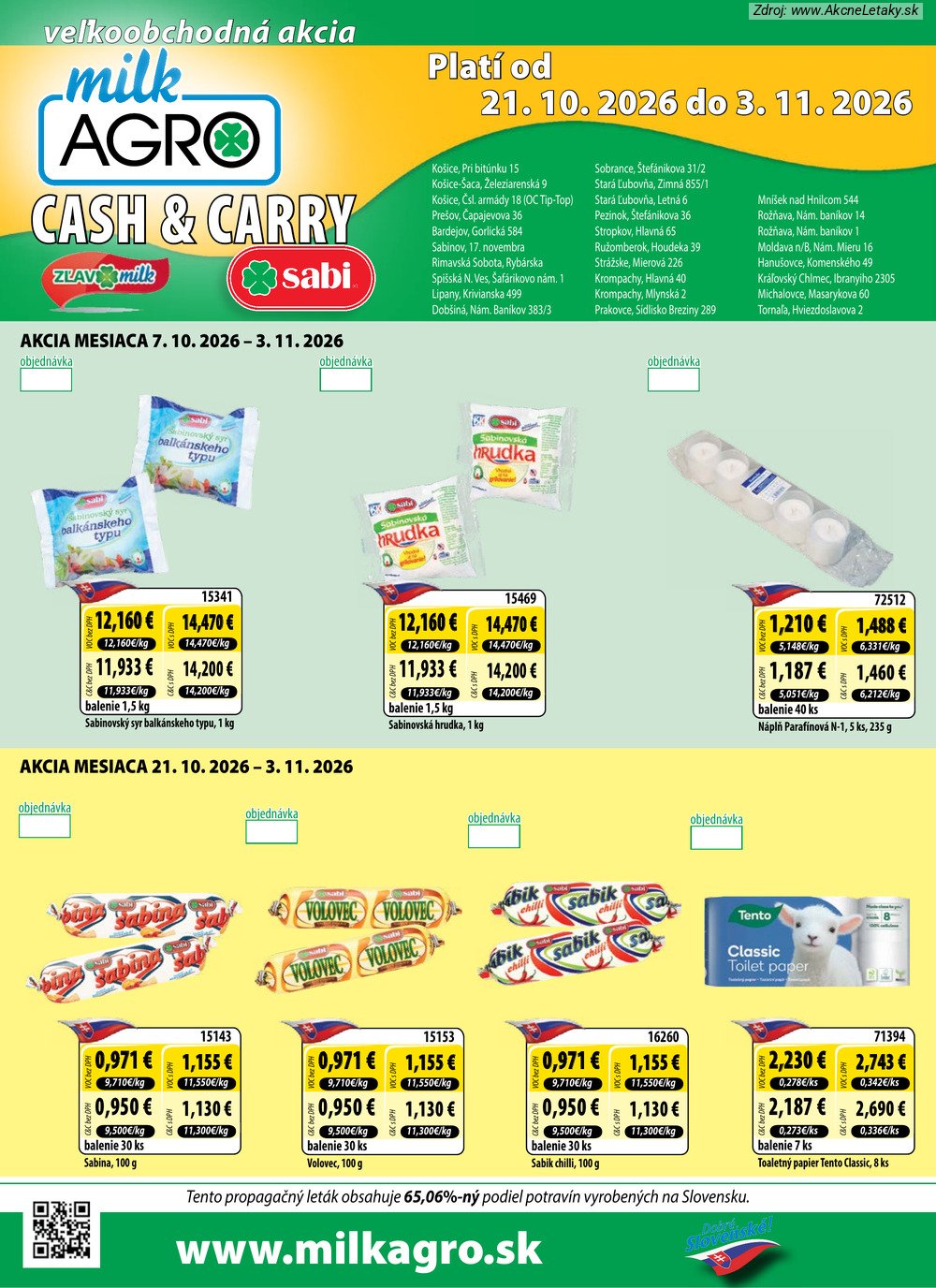 Leták Milk-Agro - strana 1
