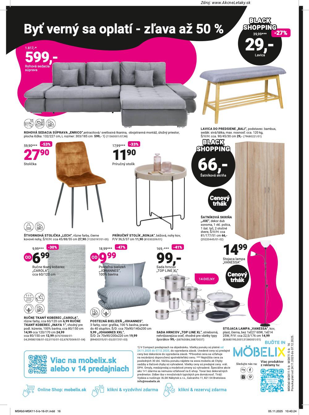 Leták Möbelix (24. 11. - 7. 12. 2025) - strana 16 z 16
