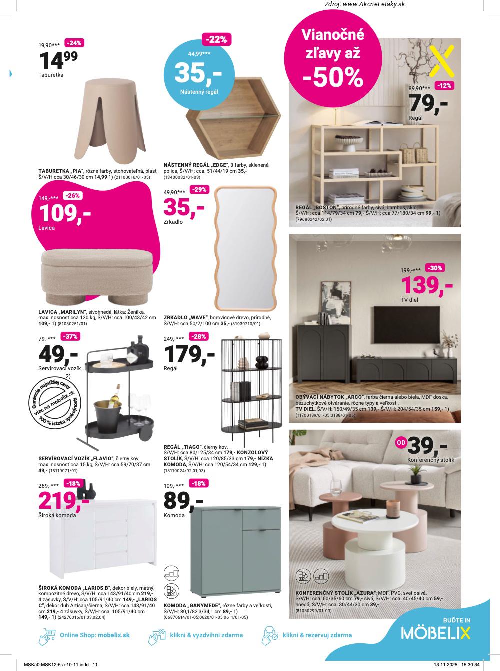 Leták Möbelix (8. 12. - 28. 12. 2025) - strana 11 z 12