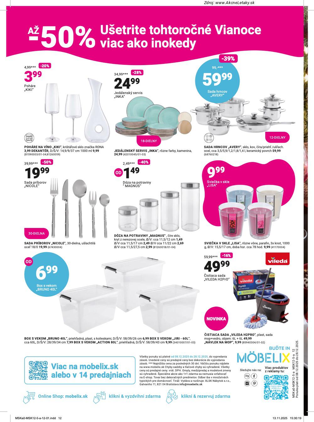 Leták Möbelix (8. 12. - 28. 12. 2025) - strana 12 z 12
