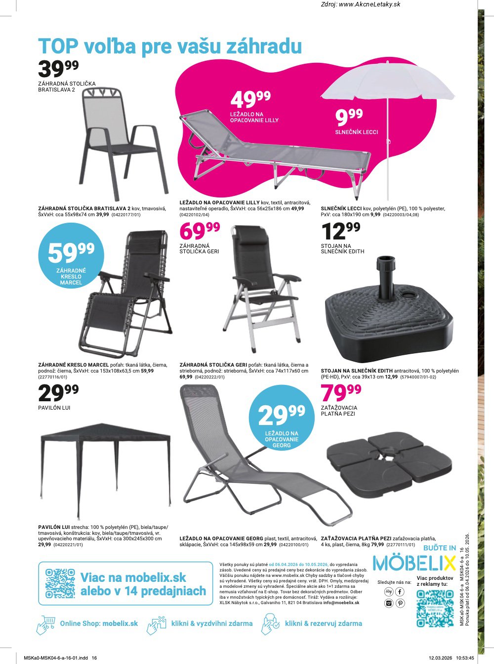 Leták Möbelix (6. 4. - 10. 5. 2026) - strana 16 z 16