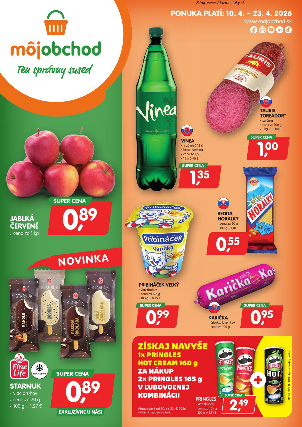 Leták Môj obchod (10. 4. - 23. 4. 2026) - strana 1 z 4