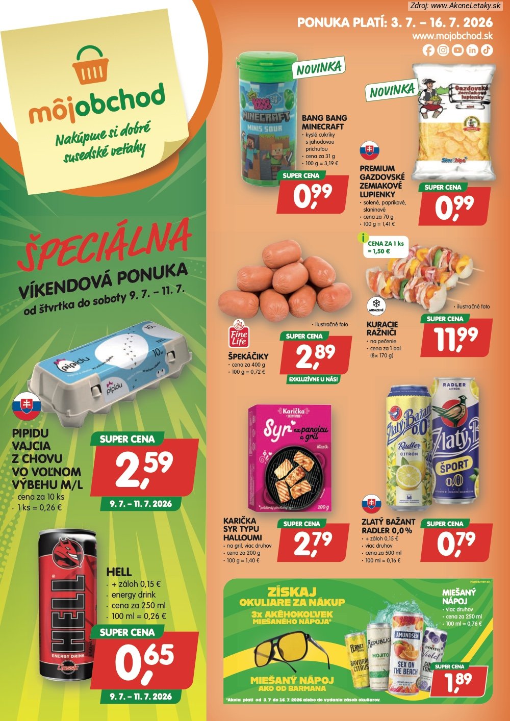 Leták Môj obchod (3. 7. - 16. 7. 2026) - strana 1 z 4