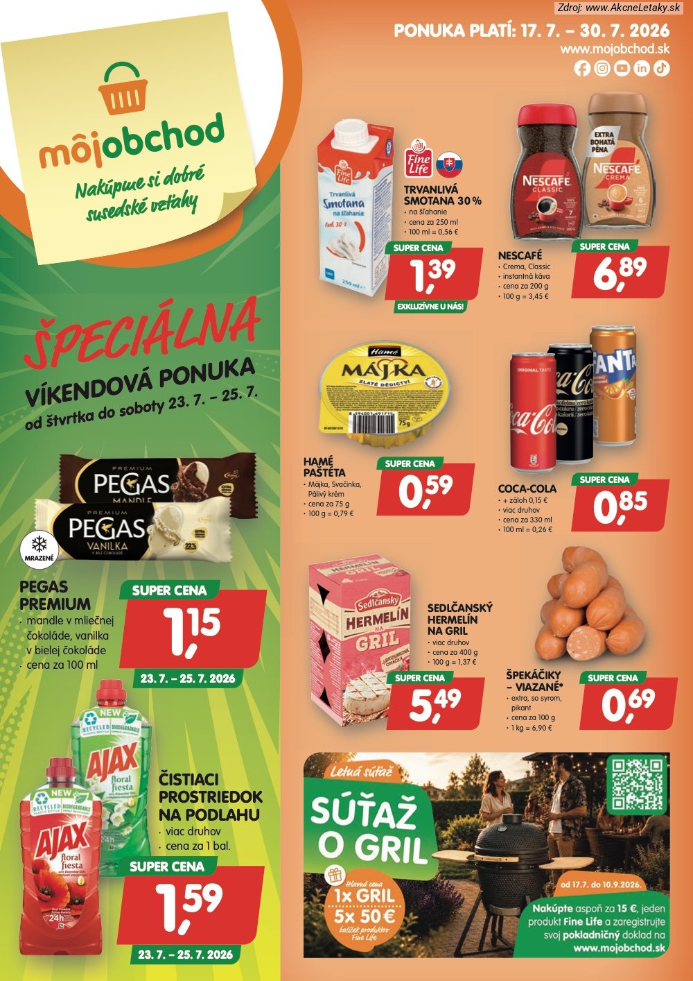 Leták Môj obchod (17. 7. - 30. 7. 2026) - strana 1 z 4