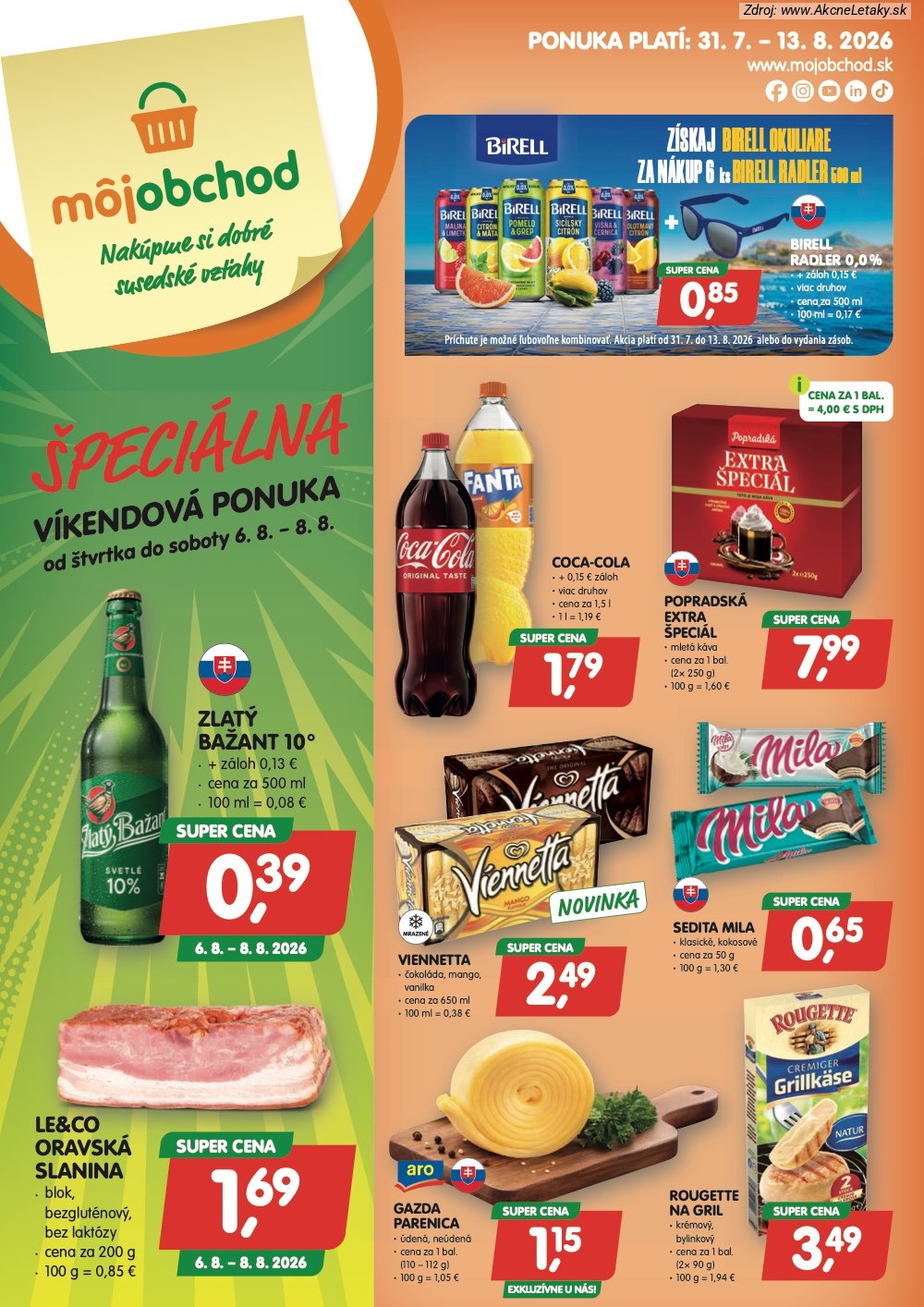 Leták Môj obchod (31. 7. - 13. 8. 2026) - strana 1 z 4