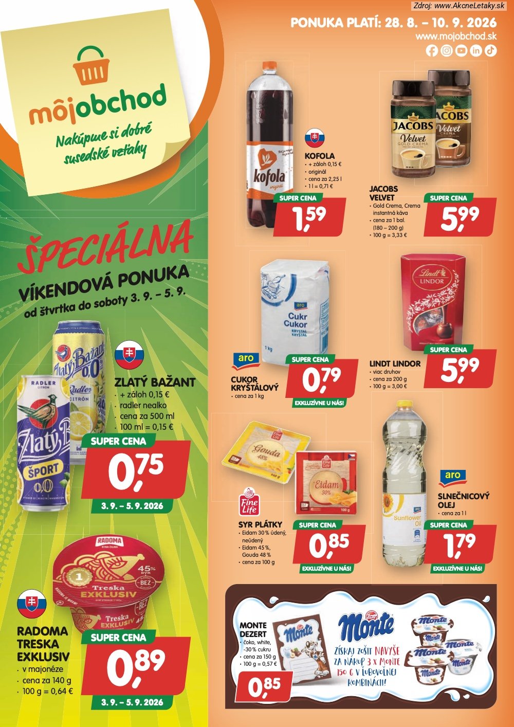 Strana 3 - leták Môj obchod (28. 8. - 10. 9. 2026)