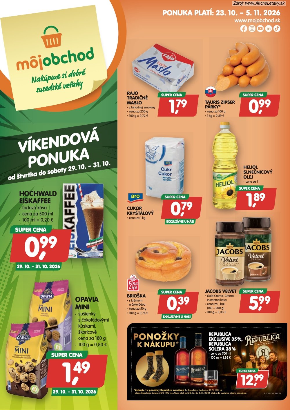 Strana 1 - leták Môj obchod (23. 10. - 5. 11. 2026)