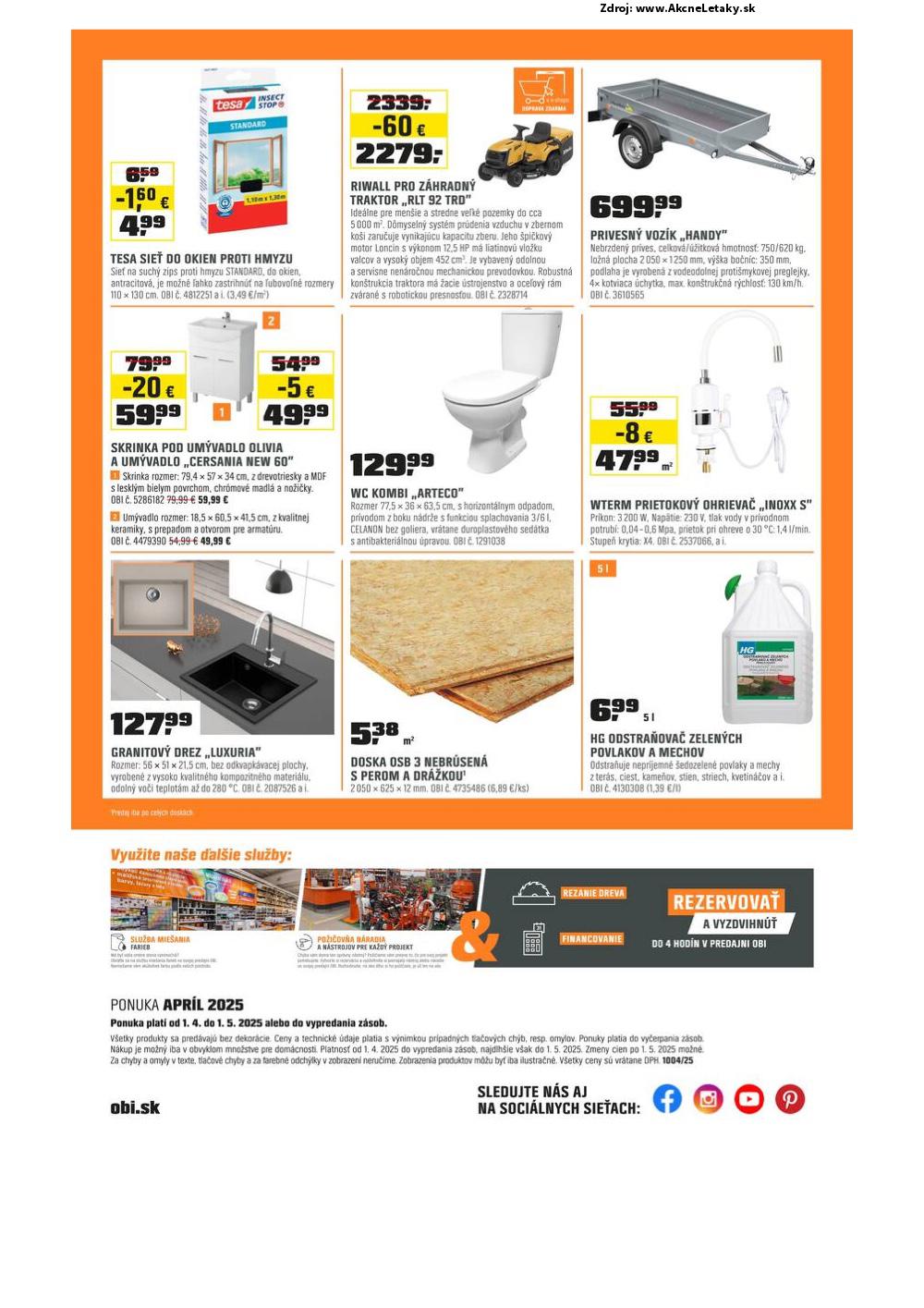 Leták OBI (1. 4. - 1. 5. 2025) - strana 16 z 16