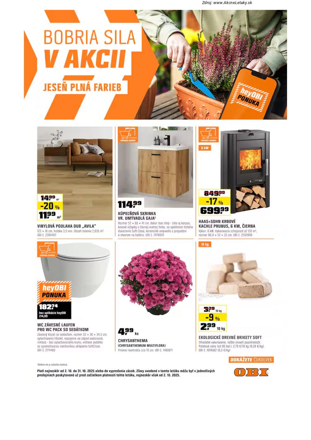 Leták OBI (2. 10. - 31. 10. 2025) - strana 1 z 20