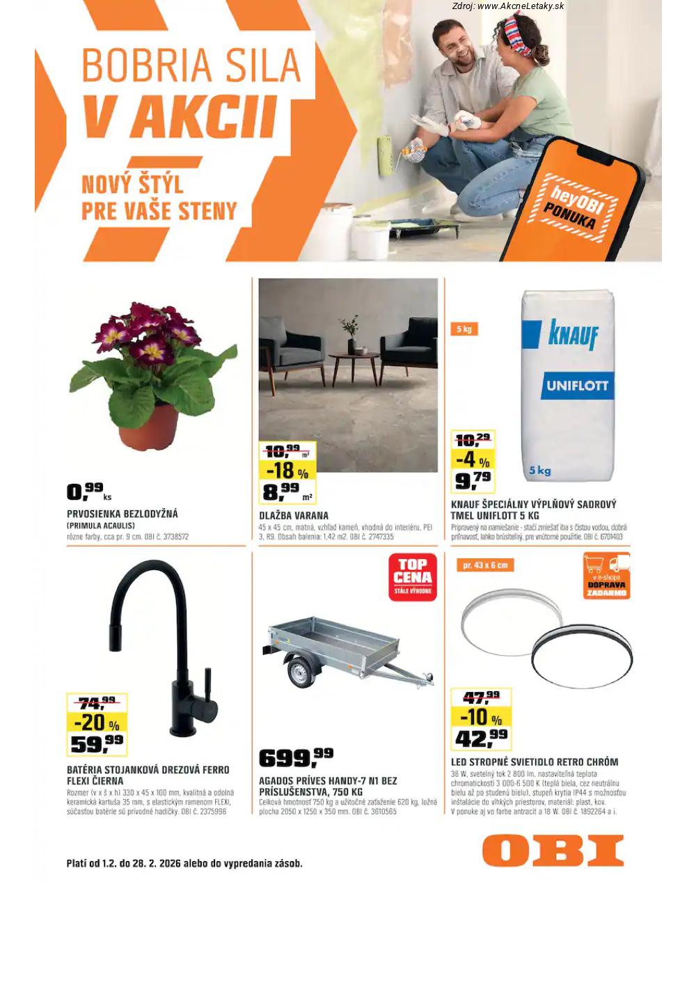 Leták OBI (1. 2. - 28. 2. 2026) - strana 1 z 19