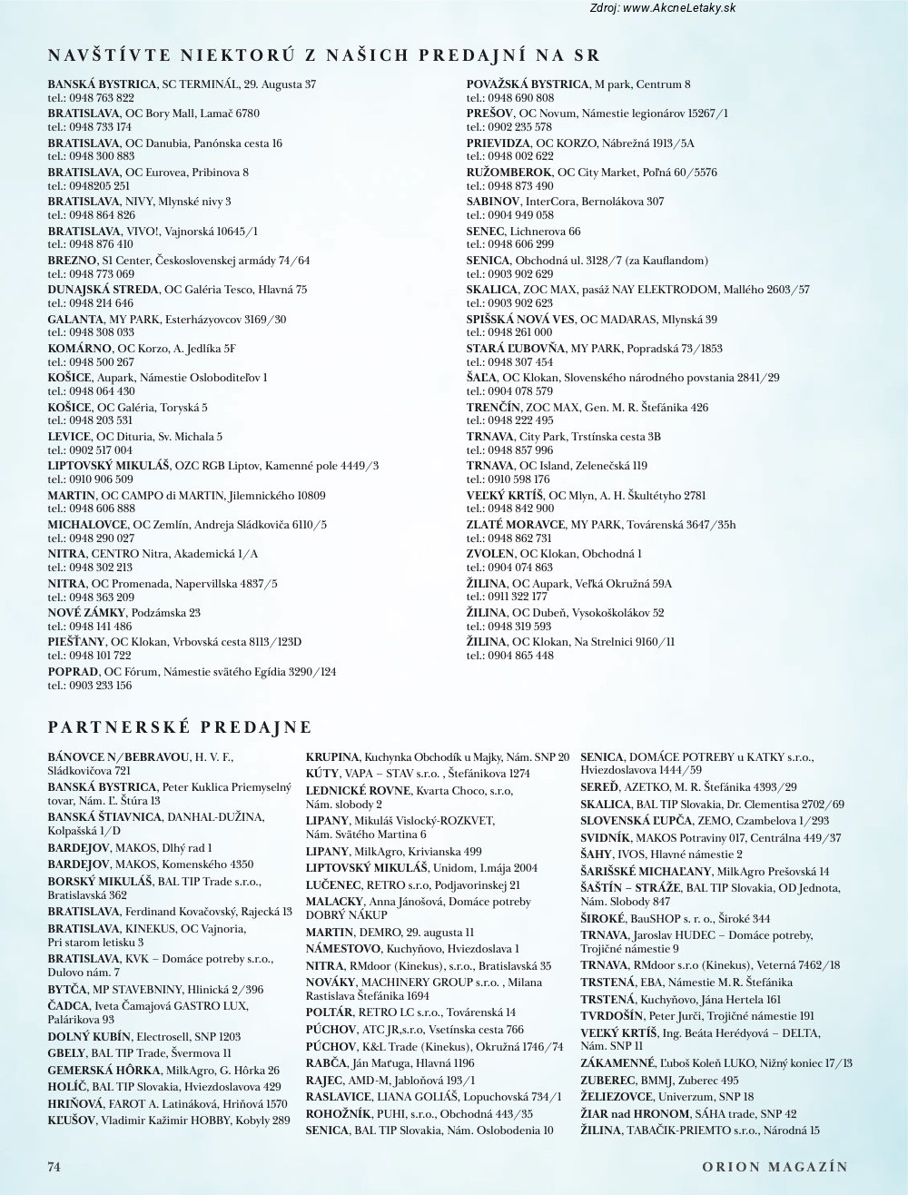 Leták Orion - strana 74