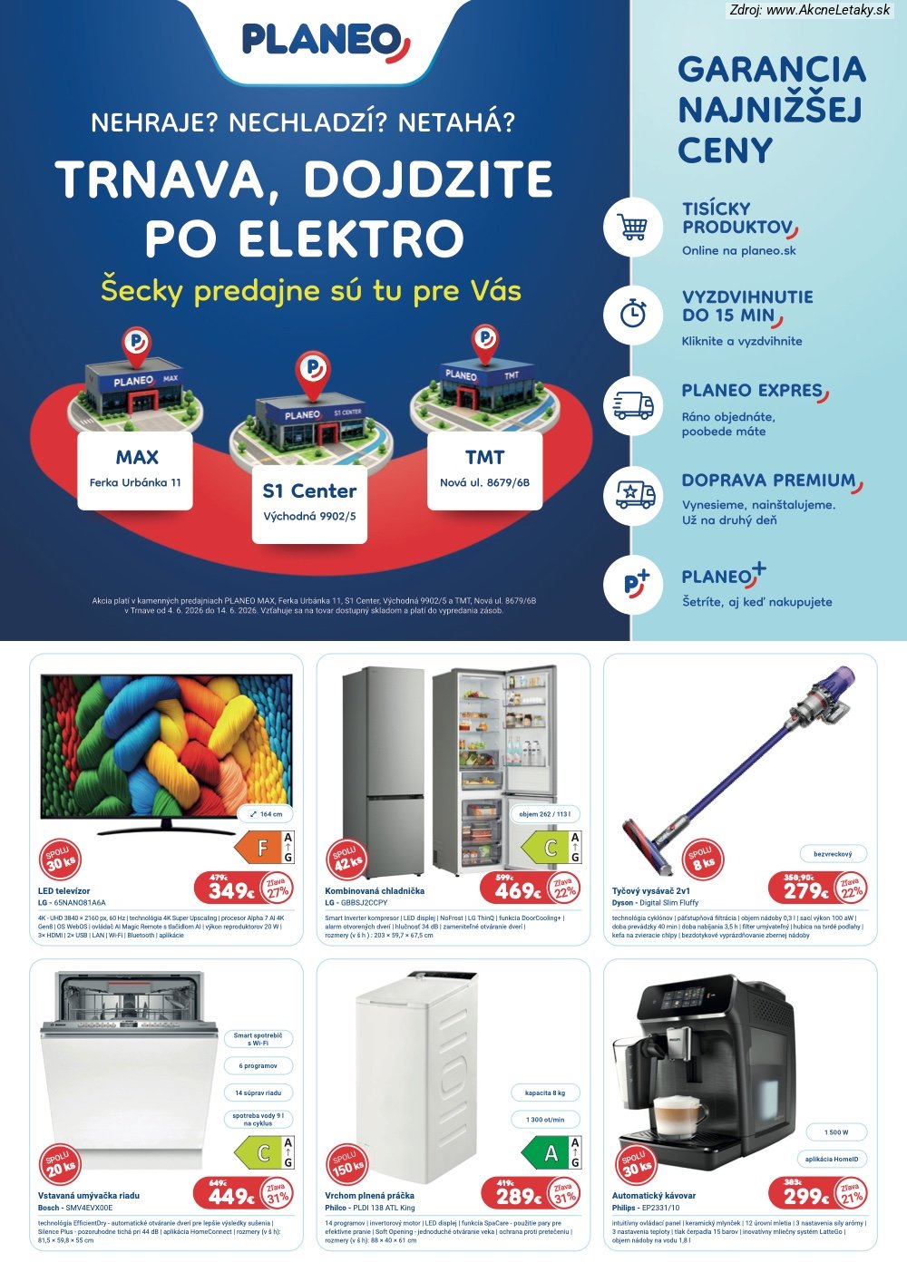 Leták PLANEO Elektro (4. 6. - 14. 6. 2026) - strana 1 z 2