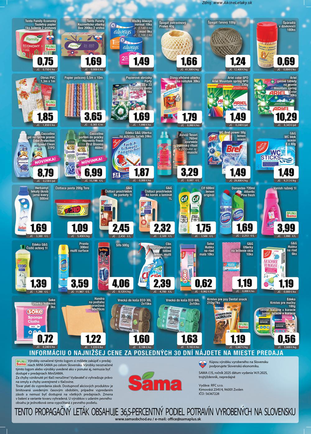 Leták Sama (14. 11. - 2. 12. 2025) - strana 12 z 12