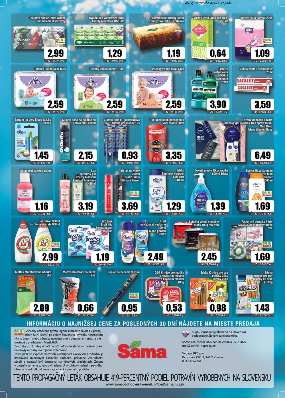 Leták Sama (5. 12. - 31. 12. 2025) - strana 12 z 12