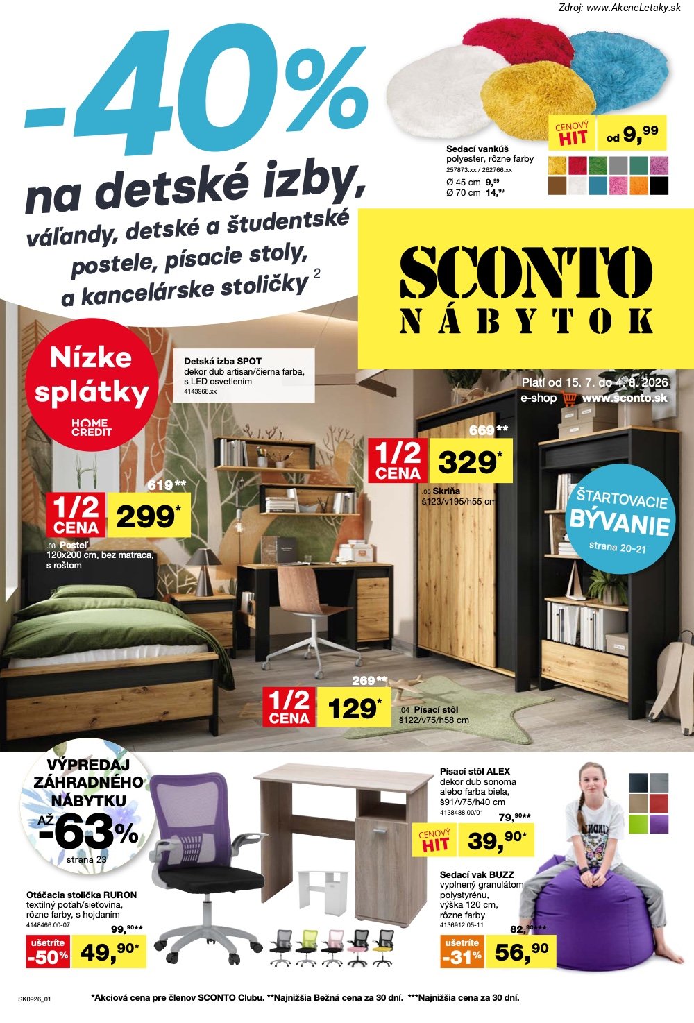 Leták Sconto (15. 7. - 4. 8. 2026) - strana 1 z 24