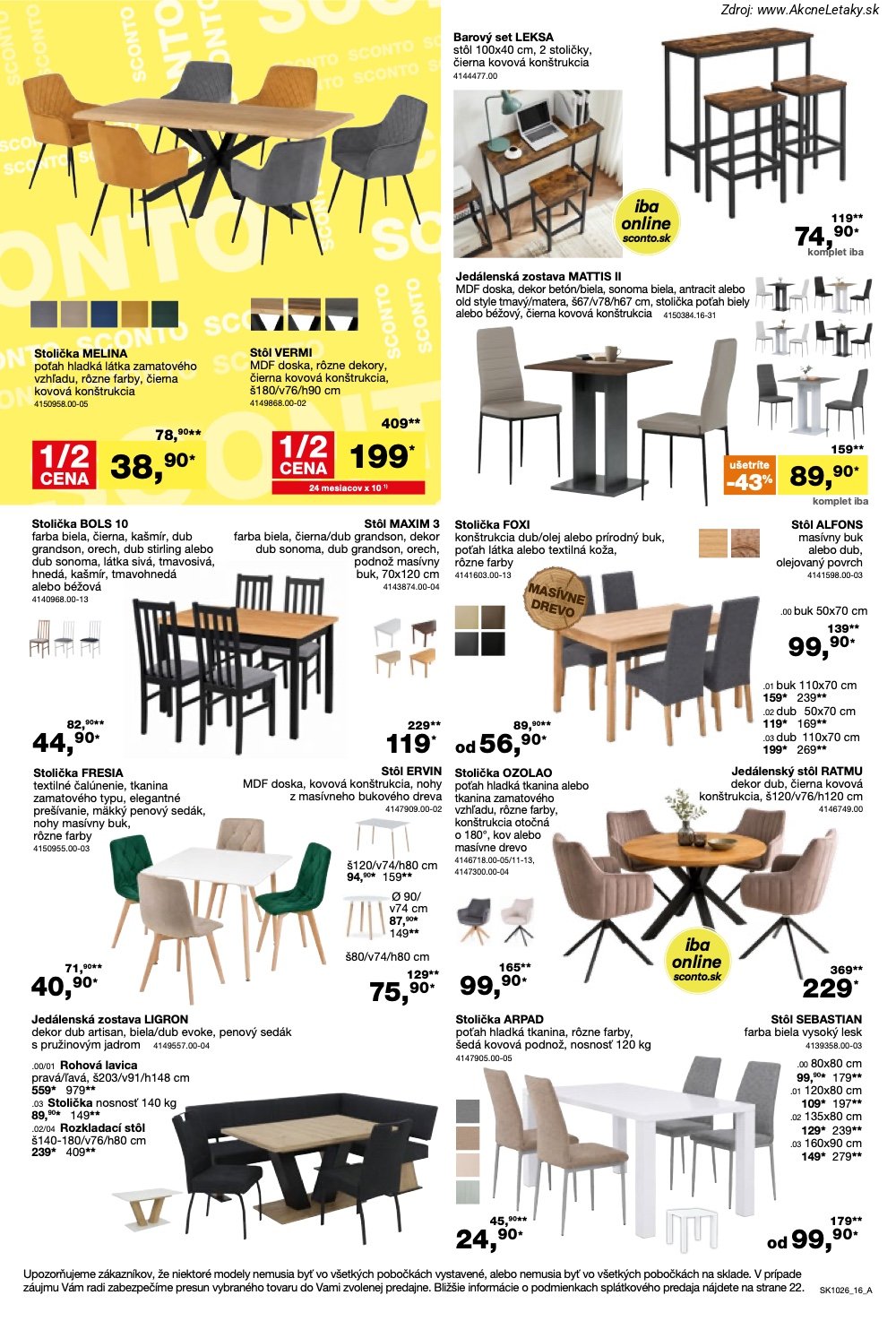 Leták Sconto (5. 8. - 25. 8. 2026) - strana 16 z 24