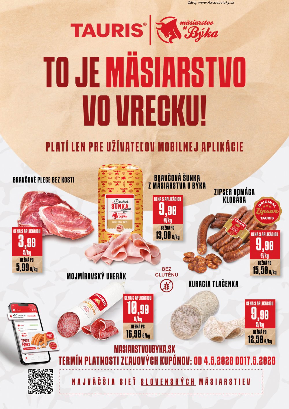 Leták Tauris (4. 5. - 17. 5. 2026) - strana 1 z 1