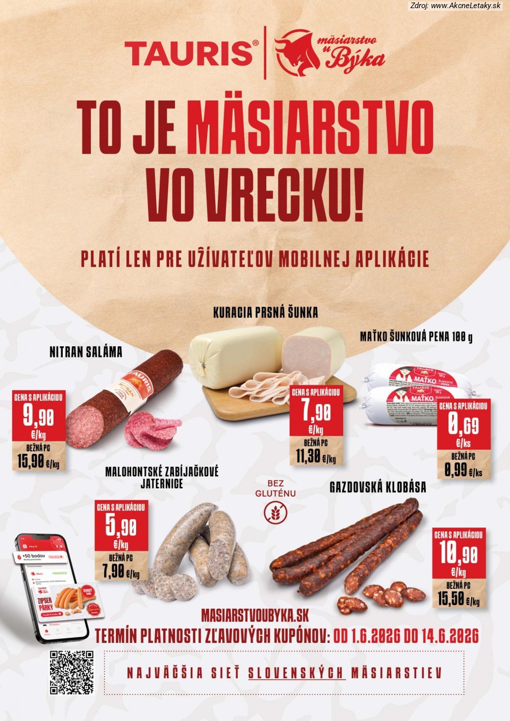 Leták Tauris (1. 6. - 14. 6. 2026) - strana 1 z 1