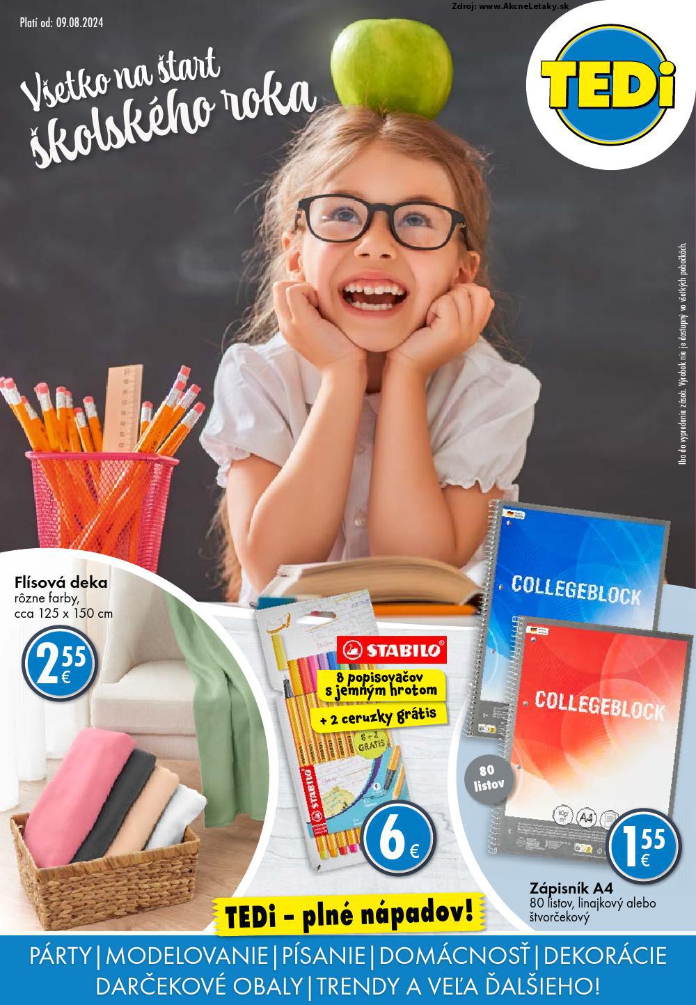 Leták TEDi (9. 8. - 16. 8. 2024) - strana 1 z 19