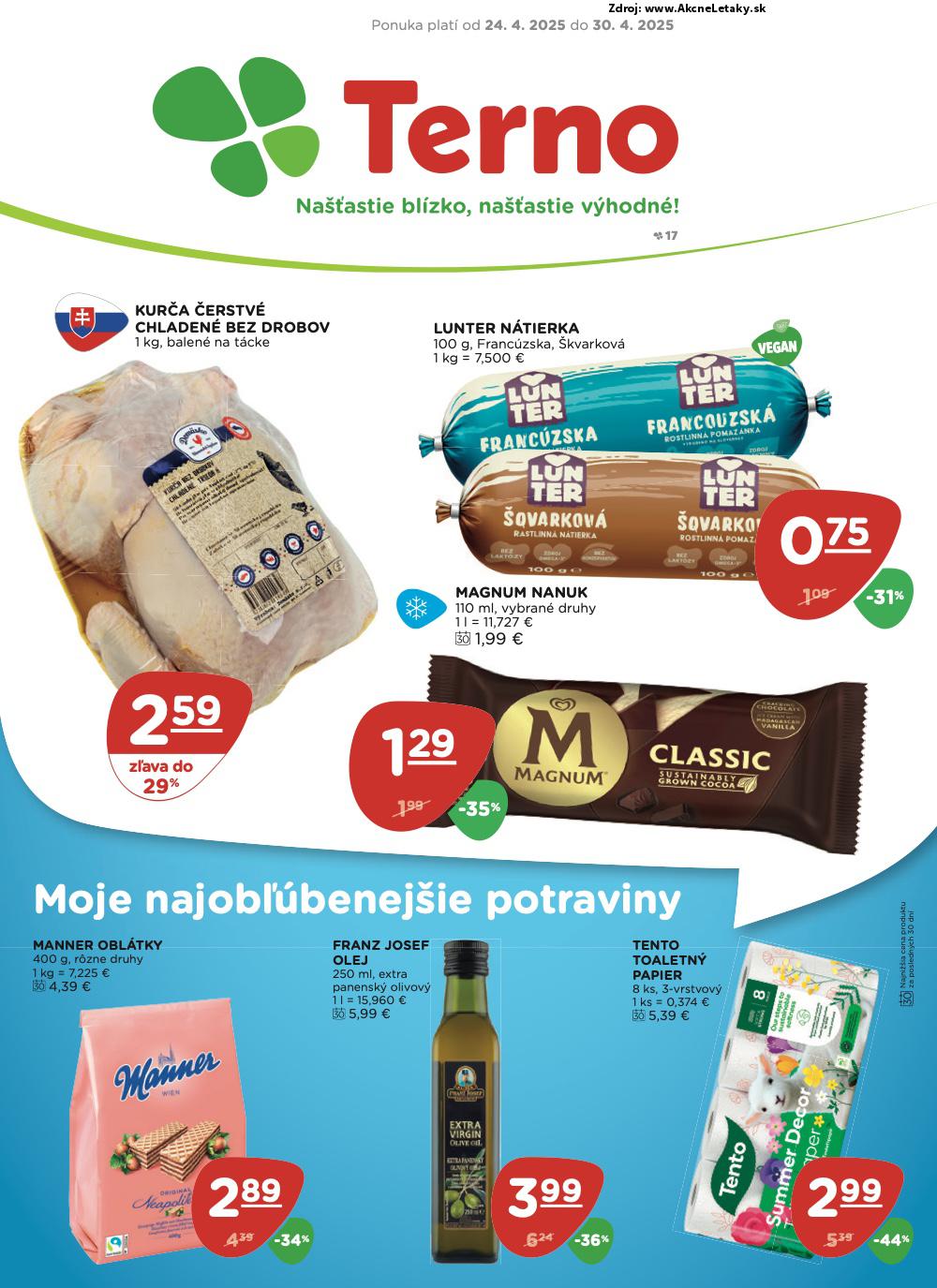 Leták TERNO (24. 4. - 30. 4. 2025) - strana 1 z 13