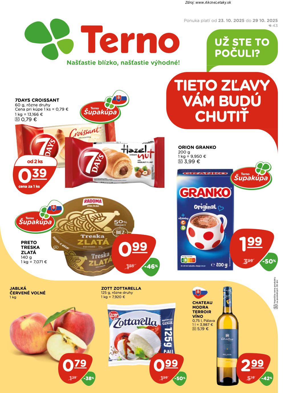 Leták TERNO (23. 10. - 29. 10. 2025) - strana 1 z 20