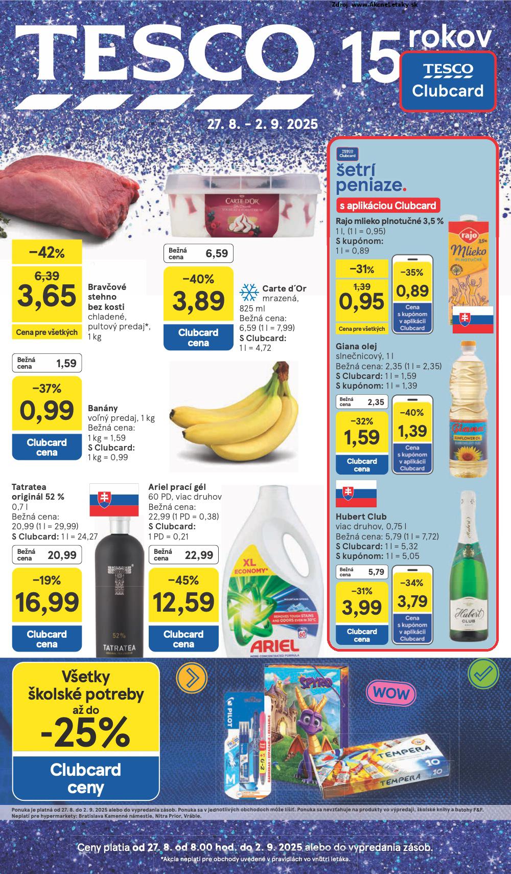 Leták Tesco (27. 8. - 2. 9. 2025) - strana 1 z 37